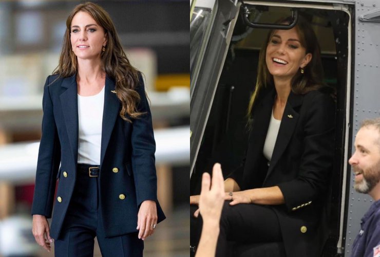 Kate Middleton sfoggia un look da sogno in blu a Yeovilton