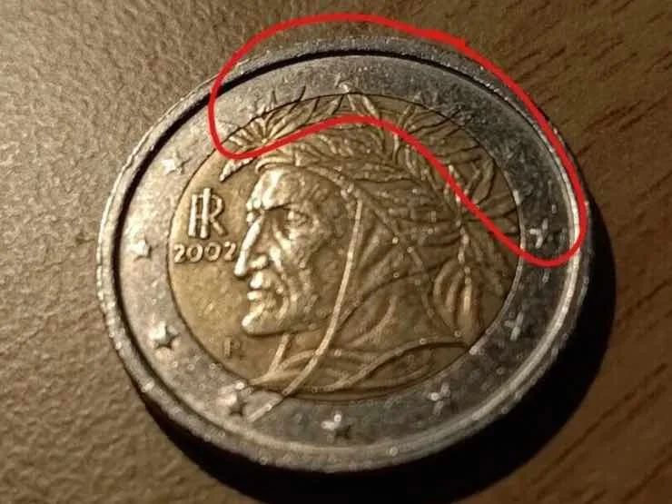 Moneta da due euro Dante Alighieri rara